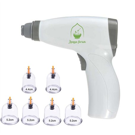 Kit Ventouses Anti-Cellulite Électrique Professionnnel - Hijama 6 Ventouses Massage Dos avec Extension - Appareil Drainage Lymph