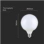 V-TAC Ampoule LED Globe E27 18W (équivalent 125W) G120 - Chip Samsung - 2000 Lumen - Ouverture du faisceau lumineux 200° - Effic