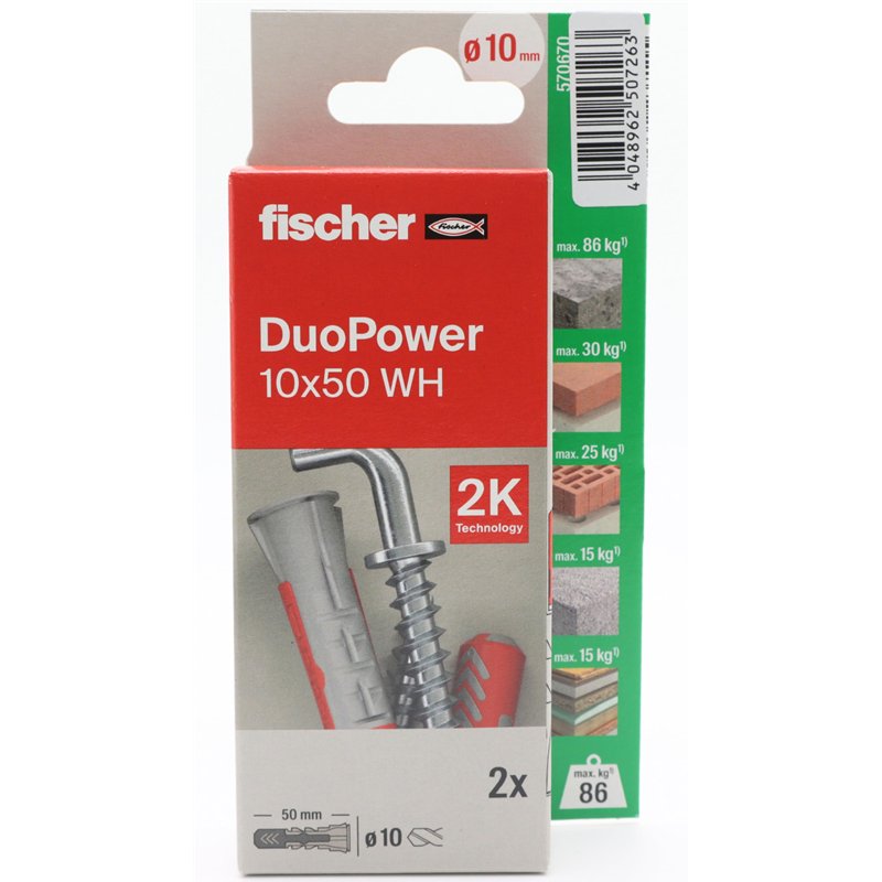 fischer - Cheville à segment avec ressort KDH 3 avec crochet/Boite de 25