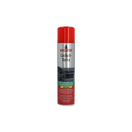 Nigrin 20464 Spray Citron Nettoyant intérieur pour Cockpit Rembourrage Cuir Intérieur Tableau de Bord Parfum Citron 400 ml