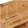 Relaxdays Support d’écran PC en Bambou, 2 tiroirs, casier Rangement, rehausseur d’Ordinateur, HLP 13x54x23 cm, Naturel