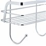Relaxdays Étagère de Douche à Suspendre, 2 paniers, 4 Crochets, Rangement shampoing sans perçage, en Fer chromé, argenté