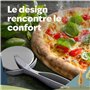 kjøk Premium Coupe-pizza Roulette grand Ø avec lame en acier inoxydable 68mm – Manche en alliage de zinc – Rouleau à pizza profe