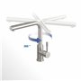 Robinetterie Villeroy & Boch Steel Shower, haute pression, robinet avec douchette extractible et rotation 360°, robinetterie éco