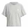 T-shirt à manches courtes femme Adidas 3S Cropped Top Gris clair (XS)