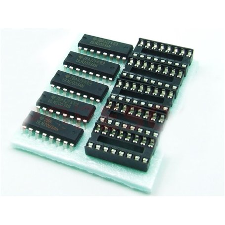 POPESQ® 5 pcs. x ULN2003 Reseau de transistors NPN Darlington avec Boitier #A825