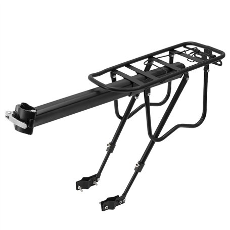 MidGard Porte-bagages de vélo pour tige de selle avec support de feu arrière – Réglable pour vélos de 24 à 29 pouces