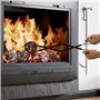 Navaris Pince cheminée et tisonnier - 2X Accessoire bûche Bois Charbon poêle à Bois Barbecue feu de Camp Camping Grill - Feu int