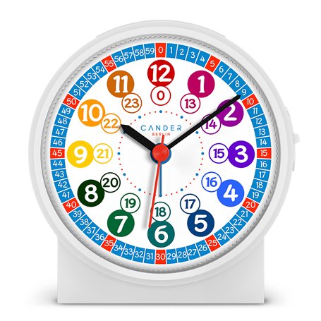 Cander Berlin MNU 1009 S Réveil silencieux pour enfant Bleu Horloge d'apprentissage lumineuse Snooze Horloge de table Éclairage