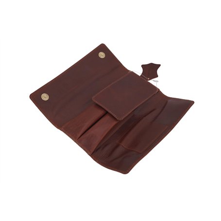 GERMANUS Étui à cigares en cuir pour 2 cigares - Fabriqué en UE - Marron