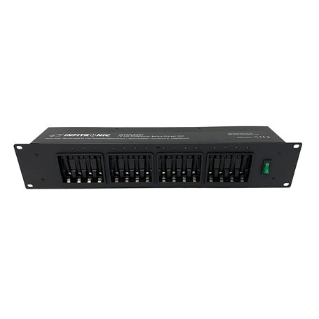 Infitronic IN19PLG001 Chargeur de Batterie Professionnel 2HE 19 Pouces pour 16 Piles Ni-MH AA/AAA