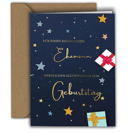 Edition Colibri Carte d'anniversaire pour mari - Pour un mari spécial - Carte de vœux pour garçons et hommes - Carte pliante de