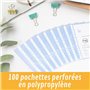 perfect line 100 pochettes transparentes pour documents DIN-A4, pochette plastique transparentes, films transparents solides pre