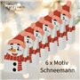 Kapulina Lot de 24 boîtes cadeaux de Noël – 4 motifs : Père Noël, bonhomme de neige, renne et elfe – Emballage cadeau pour Noël