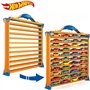Hot Wheels Rack N' Track Cars & Toys Organizer Storage with 44 Compartments - Improved - Toy Display Case, Multi-Coloured, Cars