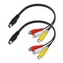 VGOL Lot de 2 câbles S-Vidéo 4 broches vers 3 RCA AV femelle pour TV/HDTV