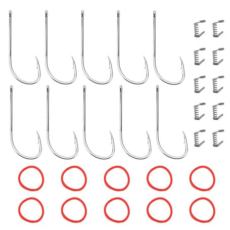 VGOL Lot de 10 hameçons de pêche en acier au carbone pour crevettes vivantes d'eau douce et salée