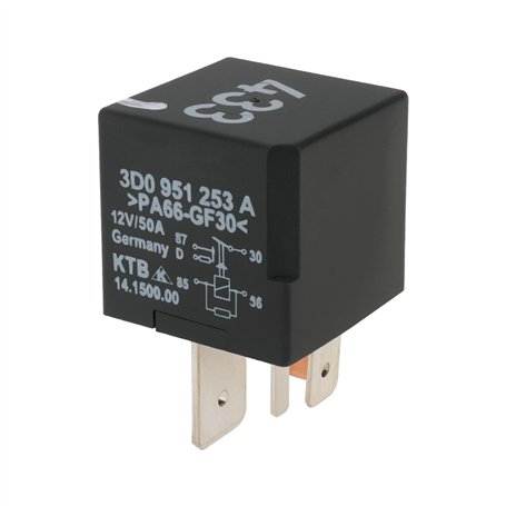 VGOL 1 Pièce de Rechange de Relais de Voiture à 5 Broches 3D0951253A 12 V 50 A Commutateur de Relais Automobile Compatible avec