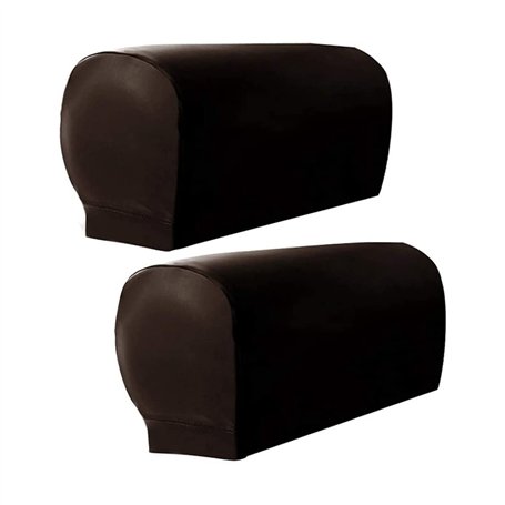 Hopbucan Lot de 2 Housses d'accoudoir en Cuir synthétique Ultra épais et Doux pour chaises Longues