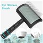 berjalan 1 Brosse à Lisser Ferme pour Chiens - Brosse à Lisser Extra Longue pour Chien de Grande Taille, Brosse MéTallique et Dé