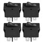 eMagTech Lot de 4 interrupteurs à bascule 2 broches 2 positions 19 x 7 mm 250 VAC 6 A Convient pour prises plates de 4