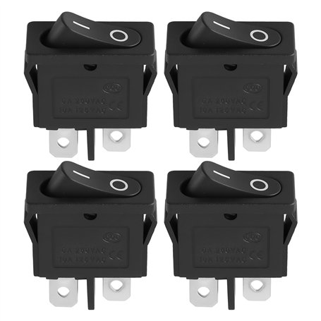 eMagTech 4 Pi¨¨ces Interrupteur ¨¤ Bascule 2 Positions 2 Broches 19 X 7 Mm 250 V CA 6 A KCD1 Compatible avec Fiches Plates de 4