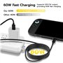Mcbazel 60W Câble USB C vers USB C pour Nintendo Switch 2/Switch/Switch OLED, Câble USB Type C Charge Rapide pour Manette PS5/Ni