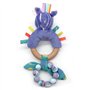 LES DEGLINGOS - ANNEAU DE DENTITION SILICONE & BOIS KIPROKOS LE ZEBRE - VIOLET - Jouet d'éveil - Dès la naissance - 24cm
