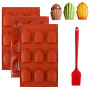 Lot de 3 Moule Madeleine Silicone, Silicone Moulle de Madeleines Cuisson à 9 Trous Forme de Coquille Antiadhésifs Madeleine Plaq