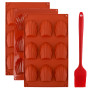 Lot de 3 Moule Madeleine Silicone, Silicone Moulle de Madeleines Cuisson à 9 Trous Forme de Coquille Antiadhésifs Madeleine Plaq