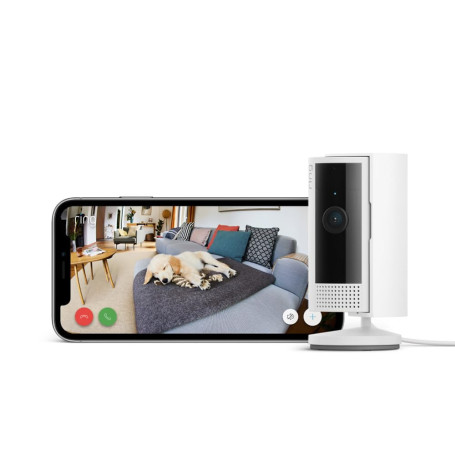Ring Caméra intérieure (Indoor Camera 2e gén.) | Caméra de surveillance wifi sur secteur pour animaux, vidéo HD 1080p, audio bid