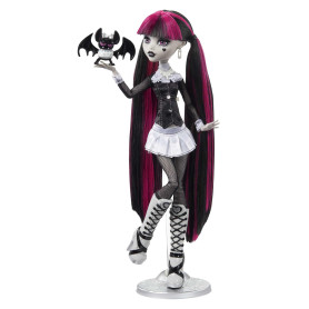 Monster High Drame au Cinéma Poupée Draculaura, poupée de collection en noir et blanc avec mini-affiche de film et affiche de fi Monster High Drame au Cinéma Poupée Draculaura, poupée de collection en noir et blanc avec mini-affiche de film et affiche de fi