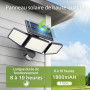 Philips Lampe de sécurité solaire Extérieur 302 LED 1200 lm, projecteur mural étanche à énergie solaire avec détecteur de mouvem