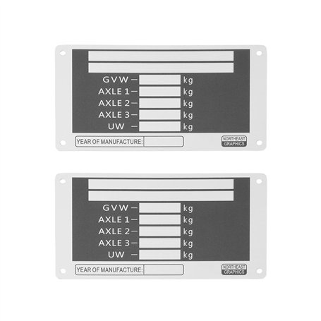 Briny River Lot de 2 plaques de poids vierges en alliage d'aluminium pour remorque 115 x 63