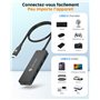 NOVOO 4 Ports Hub USB C vers USB 3.0 5Gbps Ultra Fin avec câble 60cm(2ft) Adaptateur USB-C Multiport USB pour iPhone 15 Plus/Pro
