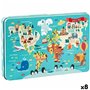 Puzzle Apli 48 x 32 cm Mappemonde 24 Pièces (8 Unités)