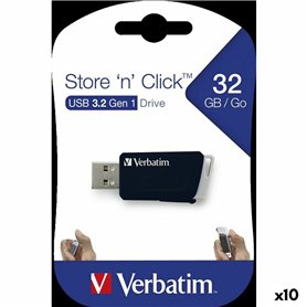 Clé USB Verbatim STORE´N´CLICK Noir 32 GB (10 Unités) Clé USB Verbatim STORE´N´CLICK Noir 32 GB (10 Unités)