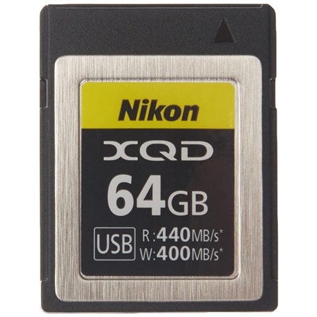 Nikon Carte mémoire Professionnelle XQD 64 Go (jusqu'à 440 Mo/s en Lecture et Jusqu’à 400 Mo/s en écriture)