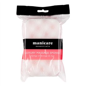 Manicare Éponge de massage exfoliante pour le bain, double face, durable et résistante, s’utilise avec savon ou gel douche, rose Manicare Éponge de massage exfoliante pour le bain
