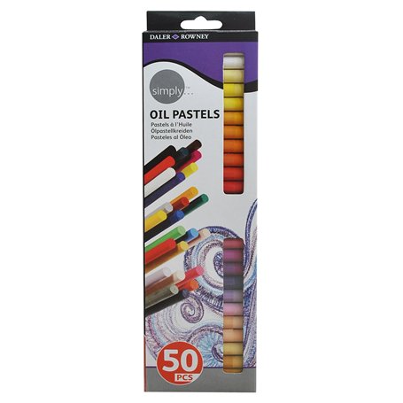 Daler Rowney - 157500050 - Kit De Loisirs Créatifs - Pastels À L'Huile Simply - 50 Couleurs
