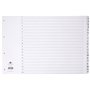 Concord Réf 04801/CS48 Intercalaires perforés 4 trous Touches 1-20 renforcées Mylar Blanc Format A3