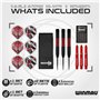 WINMAU Darts Joe Cullen Rockstar 20g Laiton Jeu de fléchettes avec ailettes et tiges de fléchettes et Carte de Score Incluse