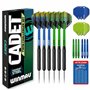 WINMAU Darts Cadet Twinset - Acier de qualité supérieure - 19g Jeu de fléchettes à Pointe en Acier avec ailettes et tiges de flé