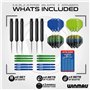WINMAU Darts Cadet Twinset - Acier de qualité supérieure - 19g Jeu de fléchettes à Pointe en Acier avec ailettes et tiges de flé