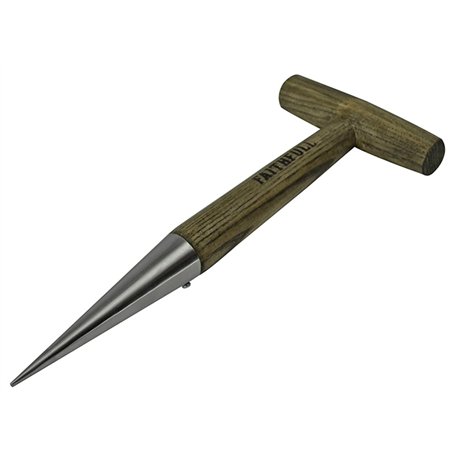 Faithfull Prestige Plantoir à main en acier inoxydable avec manche en frêne pour planter des graines et des petits bulbes