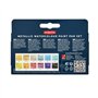 Derwent - Palette de Peintures Aquarelles Métalliques avec 12 Demi-Godets, Idéale pour la Peinture et les Loisirs Créatifs, Qual