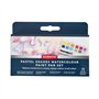 Derwent Pastel Shades - Palette de Peintures Aquarelles avec 12 Demi-Godets de Peinture, Idéale pour la Peinture style Gouache,