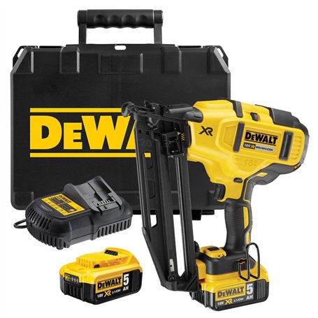 DEWALT - Cloueur de Finition XR 18V 5 Ah - DCN660P2-QW - Cloueur sans Fil avec Coffret
