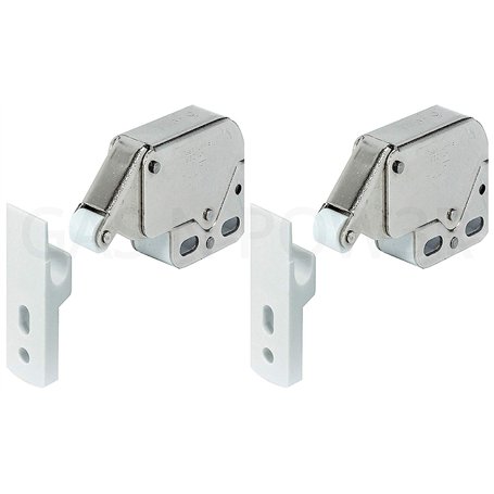 Lot de 2 mini loquets tactiles pour portes d'armoires de caravane et camping-car