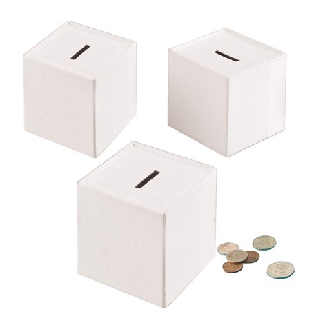 Baker Ross Tirelires en Forme de Cube à décorer (Paquet de 3) - Loisirs créatifs pour Enfants